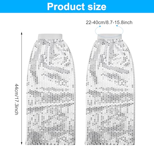 APOMOONS Pailletten Stulpen Silber, Kostüm Damen, Discokugel Outfit Damen Discokugel Kostüm, 70s Disco Style Glitzer Kostüm für Karneval, Geburtstagsfeiern, Themenpartys