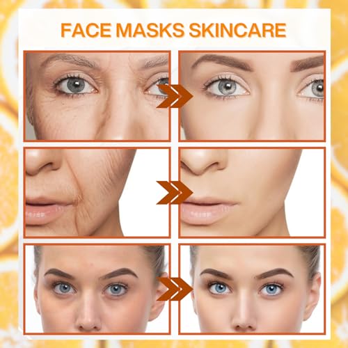 Vitamin C Sheet Mask, 5PCS Face Masks Skincare With Hyaluronic Acid, Anti Oxidation Capsule Face Mask Set, Firming Repair Korean Face Mask, Hydrating Face Mask For Dehydrated, Dull And Tired Skin - Image 4