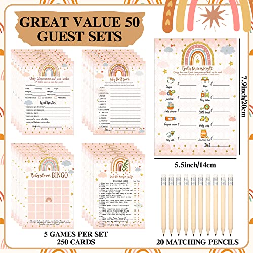 Image of Patelai 321 Pcs Baby Shower Games Supplies,Boho Style
