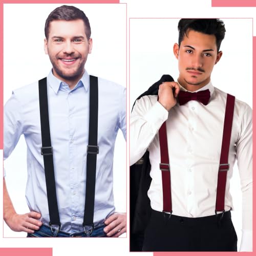 Image of Janmercy 2 Pcs X Back Hidden Suspenders for Men