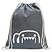 Kiwistar - Halber Domo Kun Turnbeutel Fun Rucksack Sport Beutel Gymsack Baumwolle mit Ziehgurt