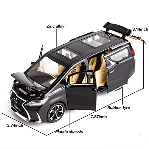 Image of Alloy Car Model Diecasts Metal Toy with Sound /Light /Pull-Back Off-Road Vehicles Car Model Collection Kids Toys Gift Multicolor Pack of 1 (1:24 Alphard Black)