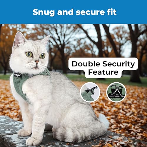 Image of Voyager Step-in Pet Harness - All Weather Mesh, Adjustable Step in Harness for Cats and Dogs by Best Pet Supplies - 307 Set Moss Green, XS