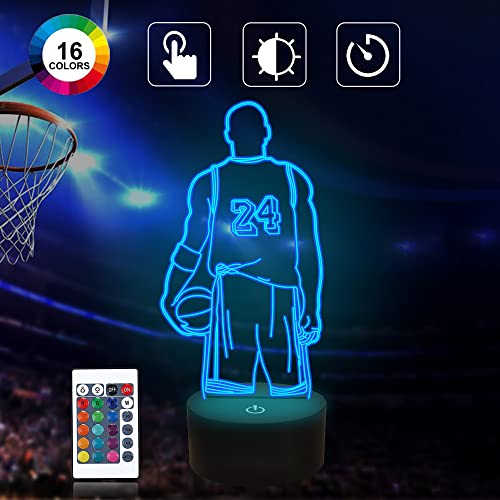 Basketbal Speler Kinderen Nachtkastje Licht, Attivolife 3D Illusie Nacht Lamp Verjaardag Geschenken voor Sport Minnaar… - Afbeelding 3