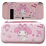 Switch 保護ケース セットスイッチ対応 保護カバー かわいい アニメーション キャラクター 大容量 12枚ゲームカード収納 小物収納可 持ち運び便利 旅行用 TPU+EVA製 防水 防塵 防汚 耐衝撃 全面保護 親指キャップ4付き