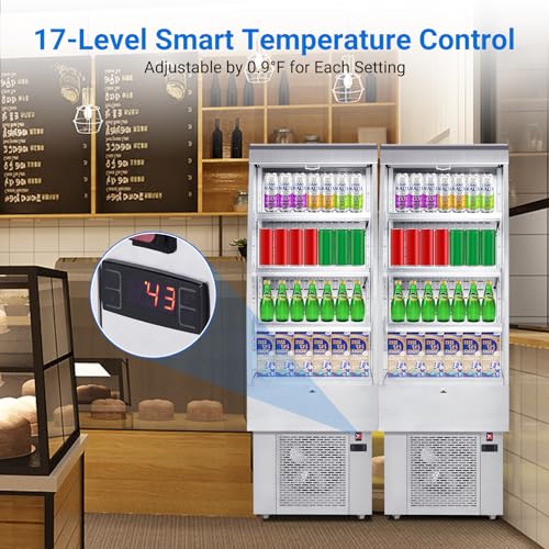 Image of IDEALHOUSE 8.8 Cu.Ft Countertop Commercial Refrigerator Display,Glass Door Cake Fridge,LED Lighting,Adjustable Shelves,White Pastry Cooler