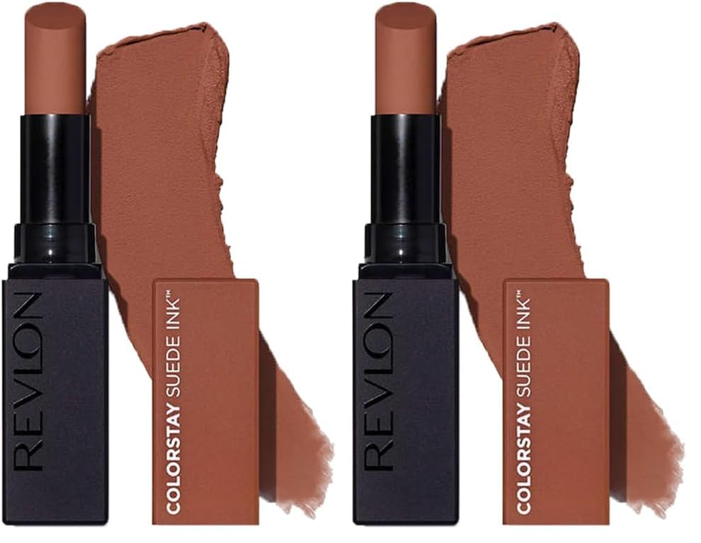 Image of REVLON ColorStay Suede INK Lipstick, Waterproof, Longwear, Transfer proof, Antioxidant-rich Vitamin E, With Vegan Formula made without parabens, Pure Talent - 004 (Pack of 2)