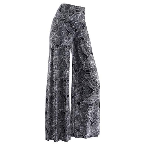 Arolina Women's Stretchy Wide Leg Palazzo Lounge Pants Casual Comfy High Waist Palazzo Pants X-Large Floral 11