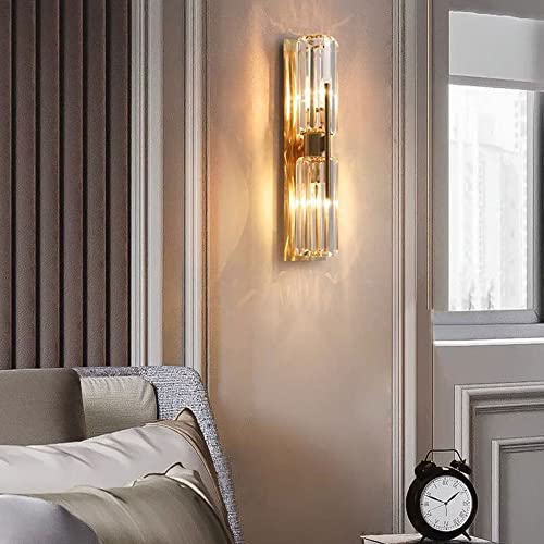 Lámpara de tocador moderna con detalles de cristal y estructura metálica para dormitorios distinguidos 2