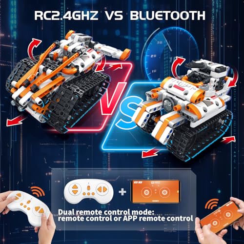 5 in 1 STEM Robotics Building Kit, 560 PCS APP/Remote Control Robot Toy Building Block Sets, Compatible with Lego Robot Control & Programming, Coding Robotic Toys Birthday Great Gifts for Boys 8-14 - Image 6