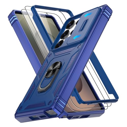Coque Samsung S25 Ultra avec anneau rotatif 360 et vitres écran incluses