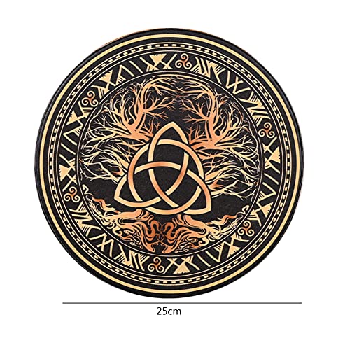 AZURAOKEY Shaman Drum, 10 Inch Frame Drum Desktop Ornament Fashion Shaman Drum with Drum Sticks Tree of Life Sound Healing Tool for Spiritual Music Meditation