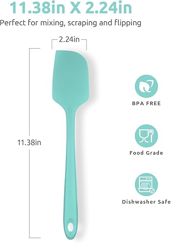 Miniatura 2 de U-Taste Espátula de silicona para hornear de 11.38 pulgadas raspador de tazón de cocina de goma flexible de grado alimenticio resistente al calor a