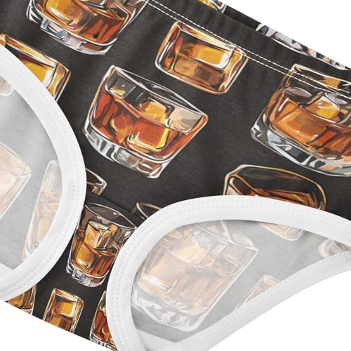 ZZKKO Whisky Glass Black Girls Underwear Toddler Panties for Girls Comfort Brief Size 2T-8Y3