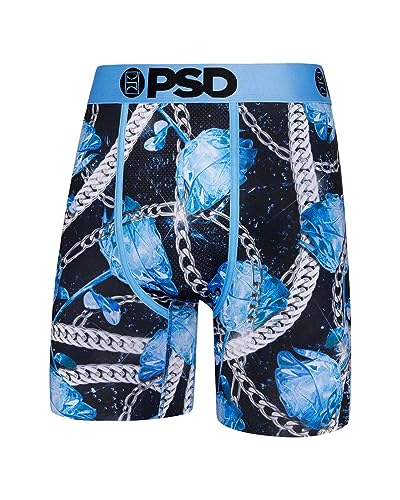 PSD Men's Boxer Briefs - Frost Bloom, 7 Inch Inseam, Moisture-Wicking, 4-Way Stretch, Boxer Briefs for Men, X-Large
