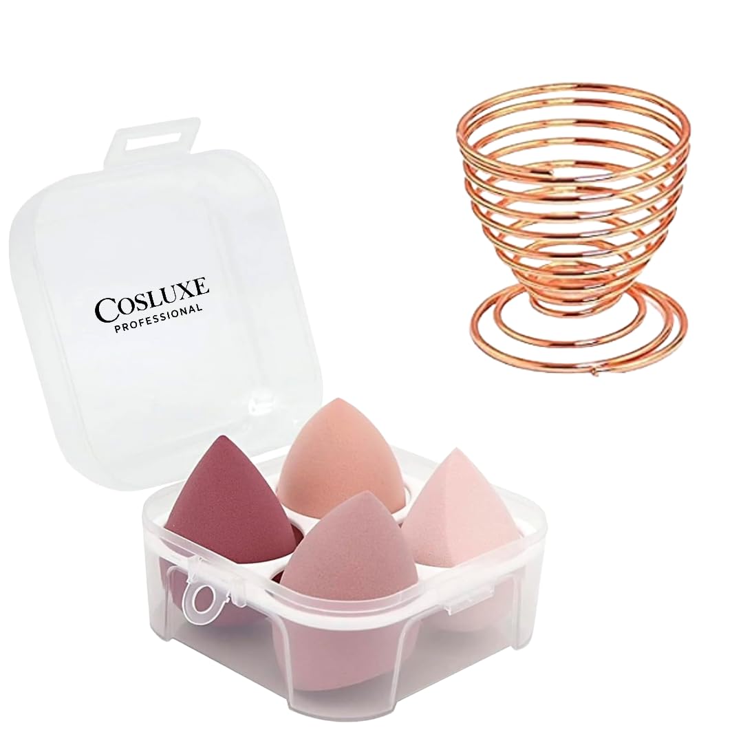 Makeup Beauty Blender Sponge Set with Storage Box & 1 Holder Stand | 4 Pcs Soft Latex-Free Makeup Sponges for Foundation, Concealer, Powder | Wet & Dry Use Cosmetic Blender Puffs-image-37