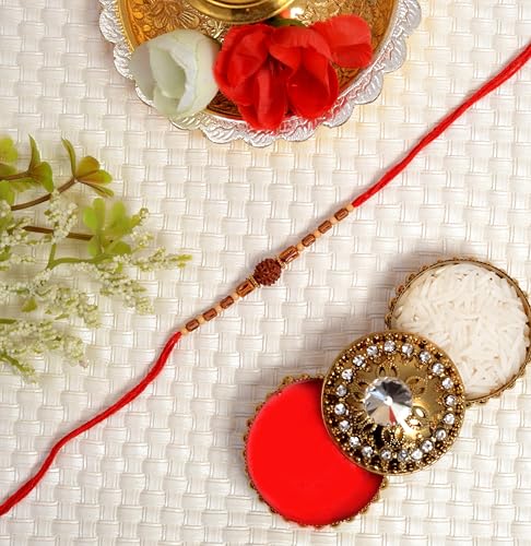 Image of Rakhi /Rakhi for Brother /Rudraksha Rakhi /Send rakhi to USA /Rakhi for Brother with Gift Set /Rakhi Bracelet /rakhi for brother and bhabhi /Rakhi Set