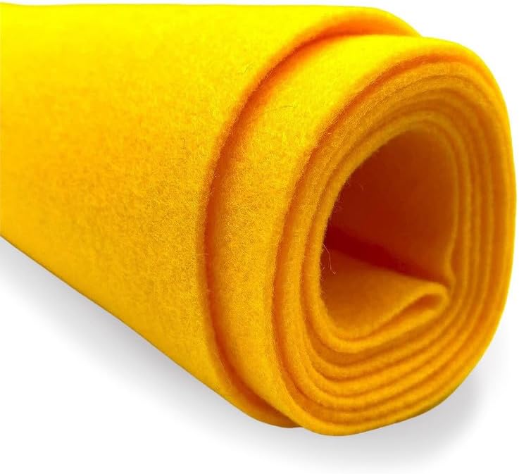 Ice Fabrics The Yard - Tela de fieltro para manualidades, 72 pulgadas de ancho y 0.063 in de grosor, tela dorada brillante suave y duradera para