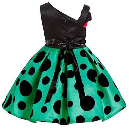 DreamHigh Kids Skirts Toddlers Polka Dot Girls One Off Shoulder Dress for 2-8 Years2