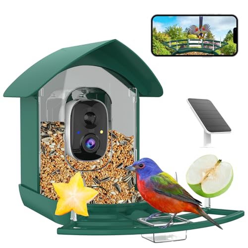 Image of Fazoxo Bird Feeder with Camera,Birds House Camera,Solar Powered,AI Bird ID