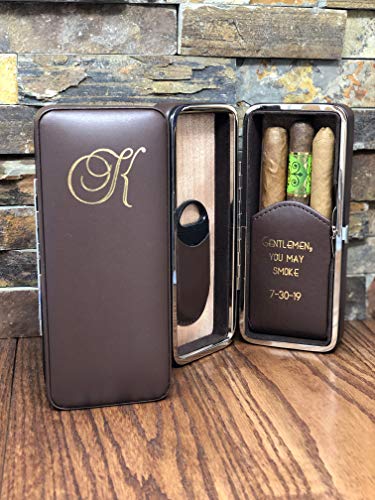 Personalized Leather Folding Cigar Case Custom Engraved2