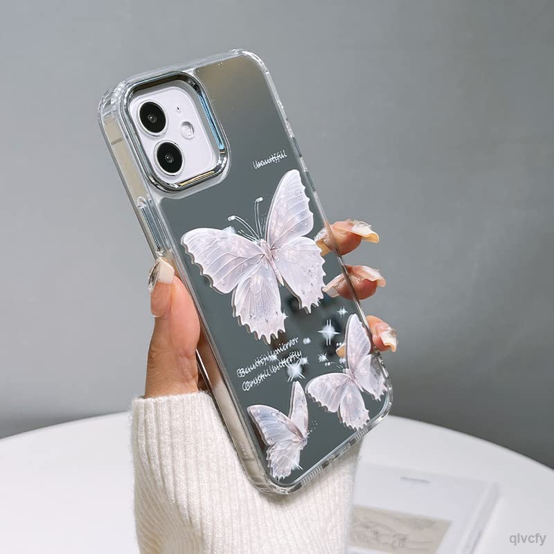 Amazon.co.jp: PUZHI 対応 iPhone 11 ミラー シルバー バタフライ 