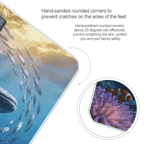 Báscula Digital de Baño con Diseño Oceánico y Pantalla LCD miniatura 4