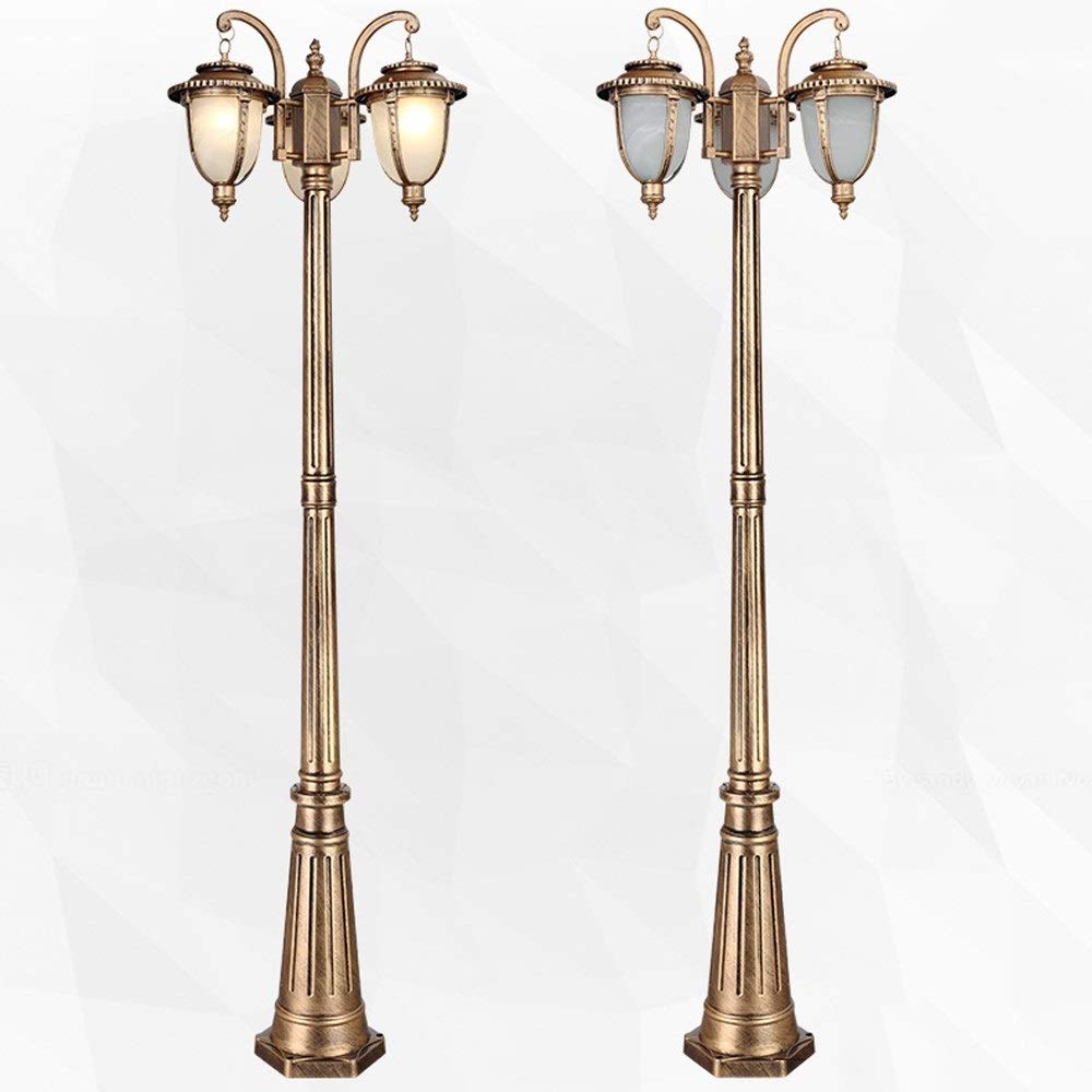 Borne Lumineuse extérieure étanche à 3 têtes, Style européen Vintage, Lampe de Jardin rétro Traditionnelle en Bronze, Lanterne sur Poteau E27 Roads St,