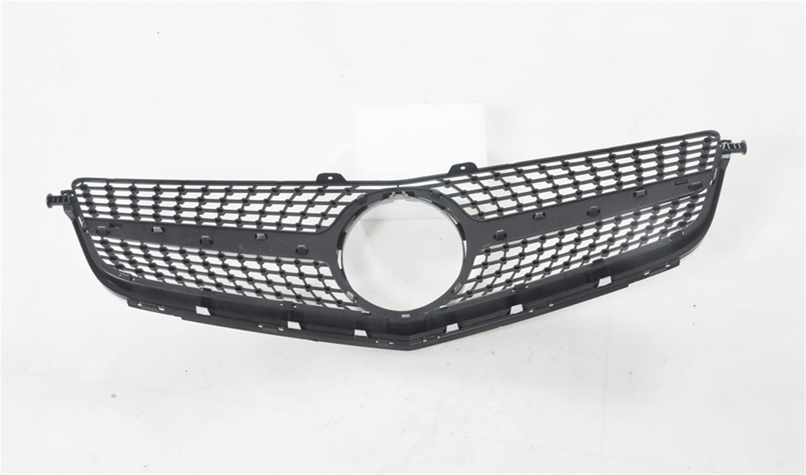 CHEVVY Griglie Radiatore Sportive Griglia Anteriore per Benz C63 AMG W204 2012-2014 Silver Diamond Style Car Upper Bumper Hood Mesh Grid Accessori