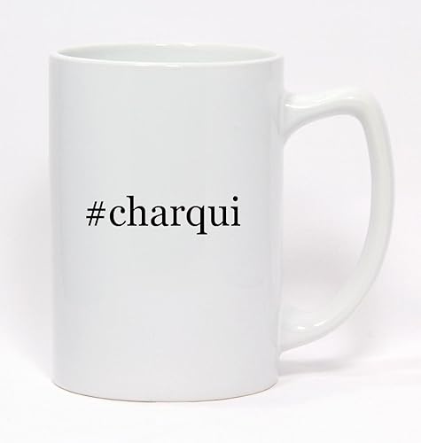 #charqui - Taza de café de cerámica Hashtag Statesman de 14 onzas
