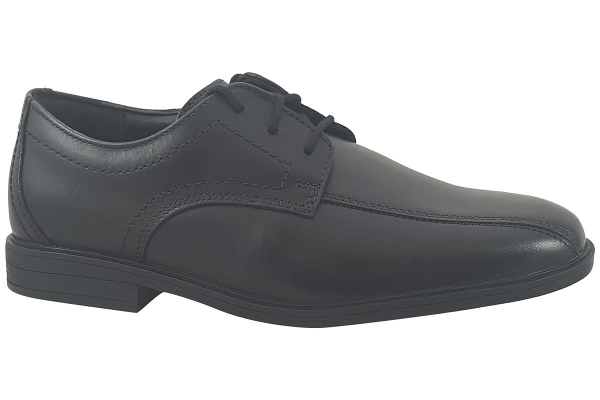 Clarks Jonwin Loop Y Childrens Black Leather, 5