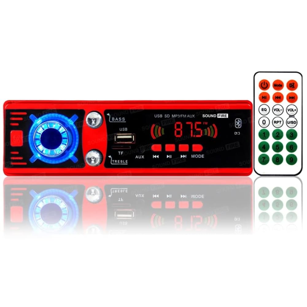 SF-0013 (RED) Bluetooth/USB/SD/AUX/FM/MP3 Car Stereo (Single Din)