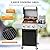 Unovivy 3-Burner Propane Gas BBQ Grill with Side Burner & Porcelain-Enameled Cast Iron Grates Built-in Thermometer, 39,000 BTU Outdoor Cooking, Patio, Garden Barbecue Grill, Black and Silver