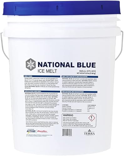 Vista 9 de National Blue Snow Salt Ice Melt Cubo de 35 libras, derretidor de hielo de acción rápida, apto para mascotas, plantas y hormigón, respetuoso