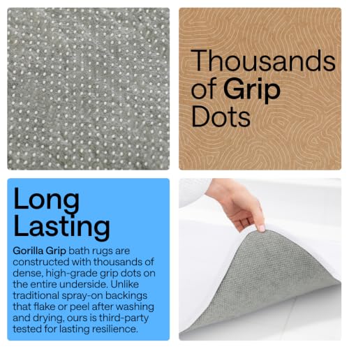 Image of GORILLA GRIP Thick Memory Foam Bath Rugs, Soft Absorbent Velvet Bathroom Mats, Durable Dots on Underside, Machine Washable Bathmat, Carpet Rug Room Decor for Shower Floor, 42x24 Mat, White