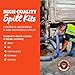 Universal Spill Kit Professional Grade - 4 Oil & Water Socks, 10 Absorbent Pads, 2 lb Spill-Tackle (1 Pack)- Industrial & Garage Flooring Cleanup, Oil Absorber & Water Snake Absorber Spill Containment