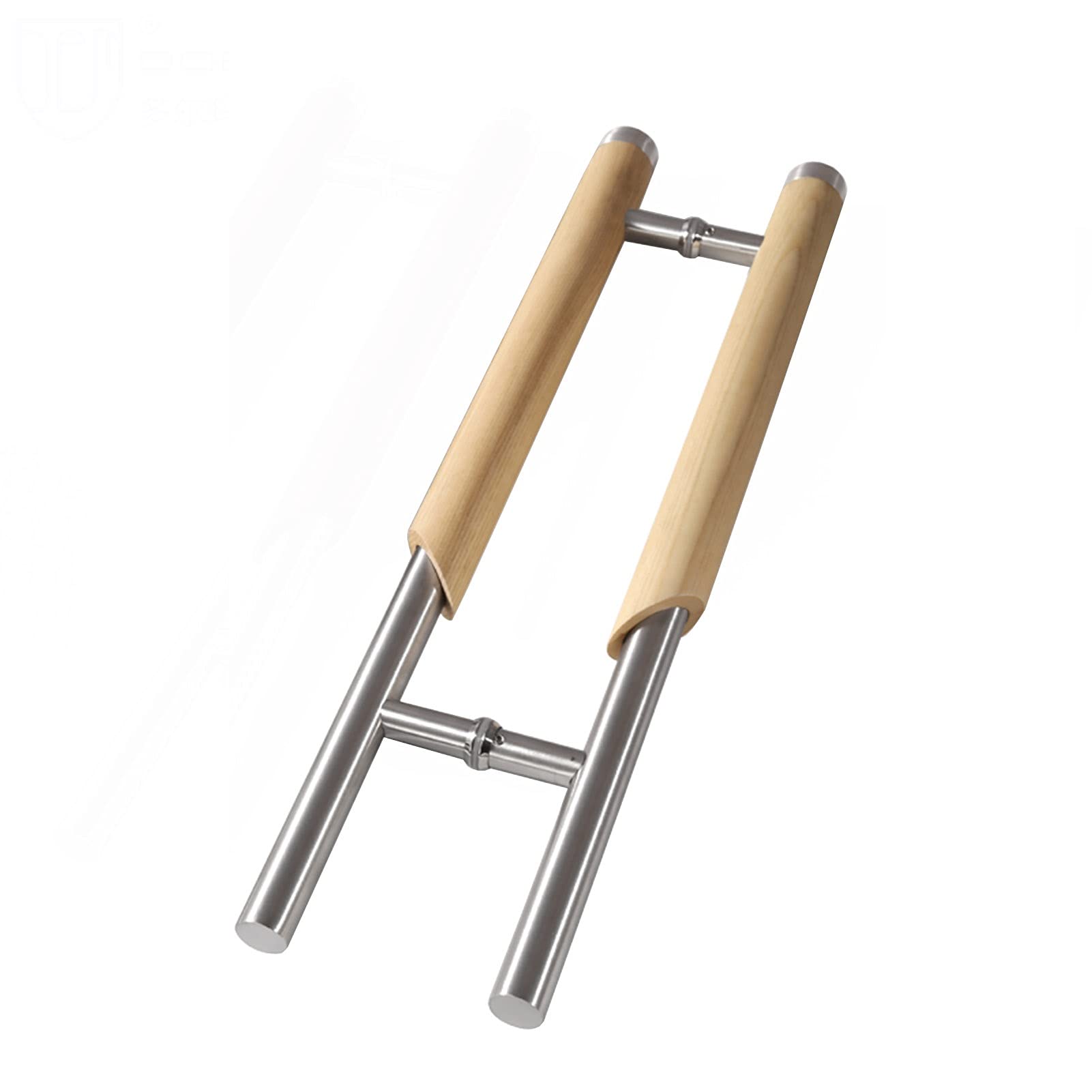 Wdsopk B Heavy Duty Stainless Steel + Solid Wood Push And Pull Door Handle, Glass Door Handle For Office/Hotel,A-800Mm（-1200Mm）