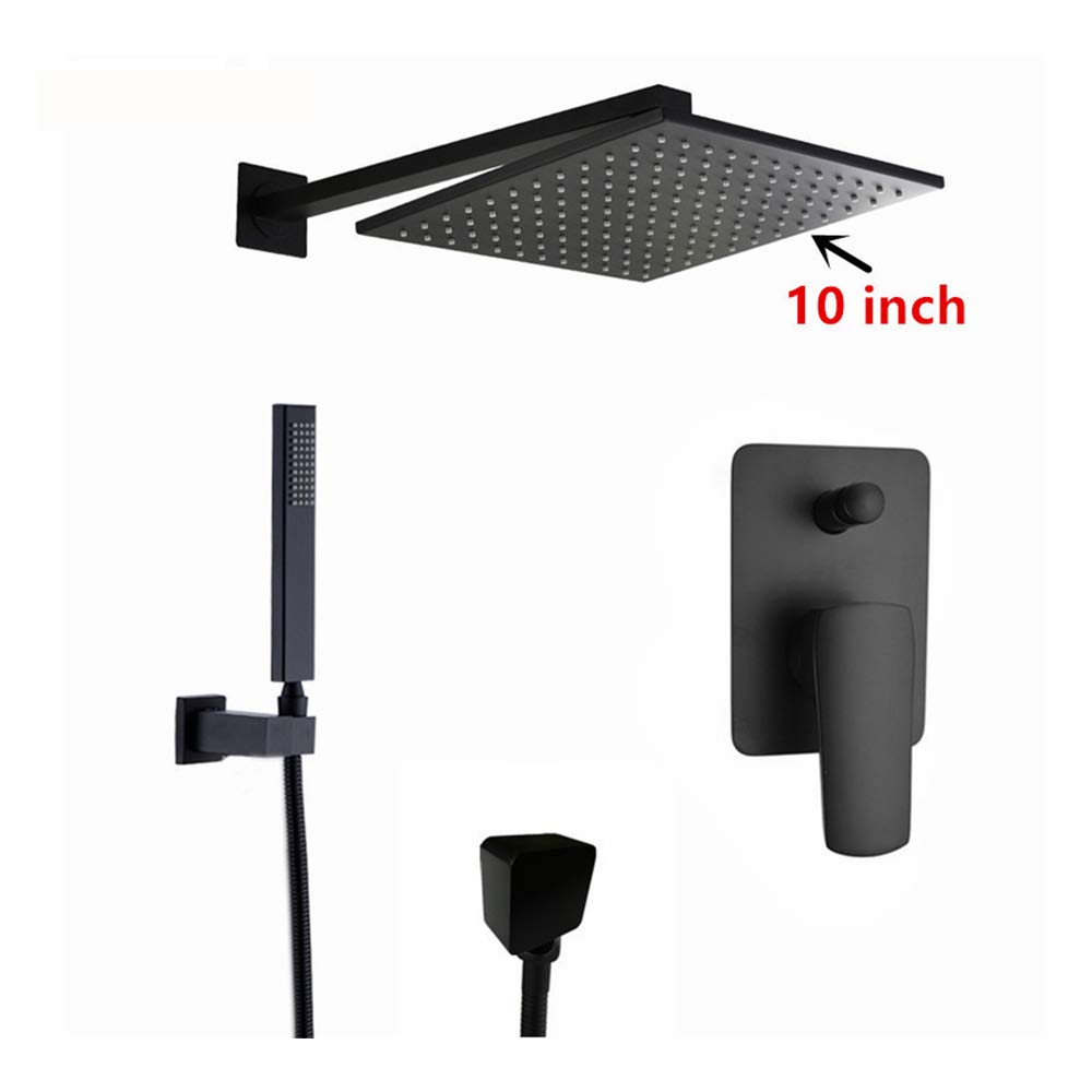 Ensemble de douche noir en laiton chic pour une salle de bain moderne
