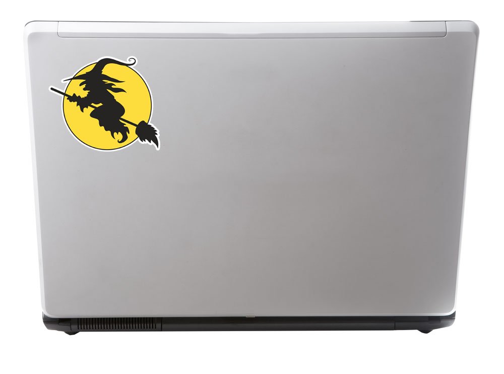 2X Witch on a Broom Sticker | Halloween Witch Vinyl Decal