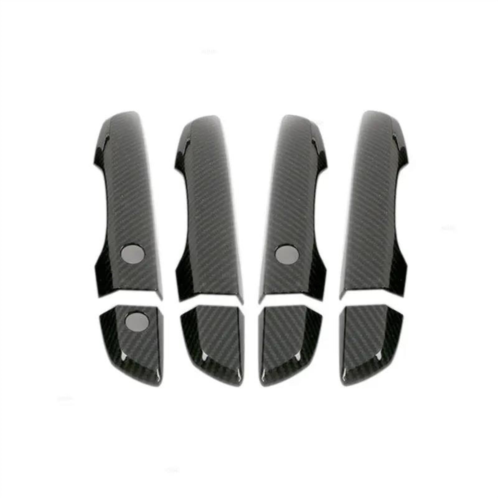 Noheeu C Arbon Fiber Grain/Glossy Black Exterior Door Handle Pull Over Trim For Ivi 10Th 2016 2017 2018 2019 2020 Lhd(C)