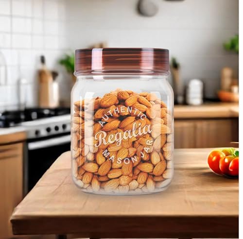 Image of Java Regalia Plastic Storage Jar and Container Set, Airtight & BPA Free Containers for Kitchen Storage, Grocery Kitchen Container Stoarge, Multipurpose Transparent Jar, 2500 ML Each, Set of 1