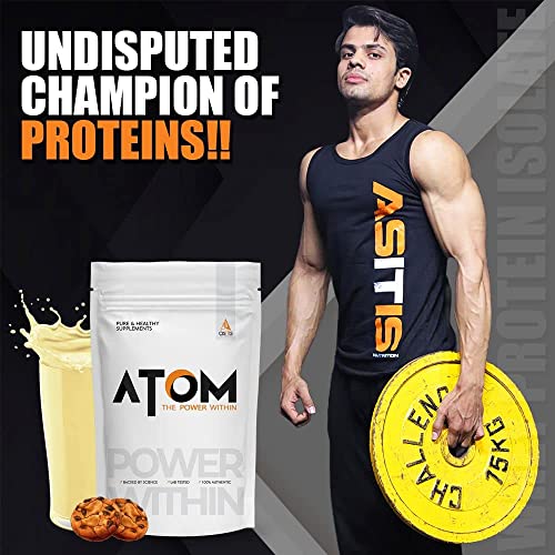 Image of Asitis Nutrition ATOM Whey Protein Isolate 4kg | 30g protein, 6.1g BCAA & 13g EAA | Ultra Pure-Fast acting Protein | Choco Hazel Fusion Flavor
