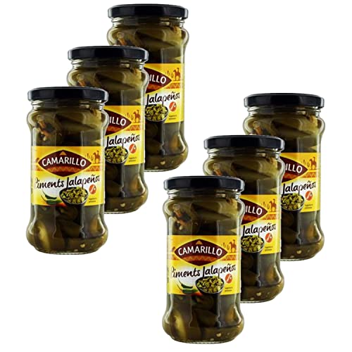 Lot de 6 Piments Jalapeños en Rondelles 280g – Camarillo – Format Familial – Piments Tex-Mex...