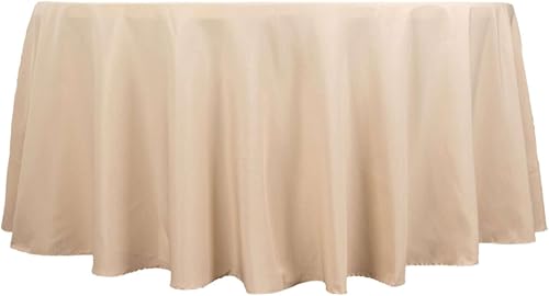 Miniatura 7 de Efavormart - Mantel redondo de poliéster de alta calidad de 120 pulgadas, color morado, 200 GSM, sin costuras