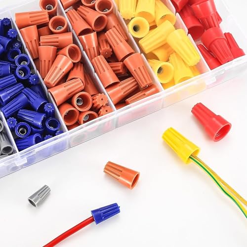 Image of Bellox 180 PCS Wire Connectors, Insulating Insert Twist Electrical Wire Connectors with Spring, Portable Wire Caps for Quick Connection, Colorful And Different Size Wire Caps