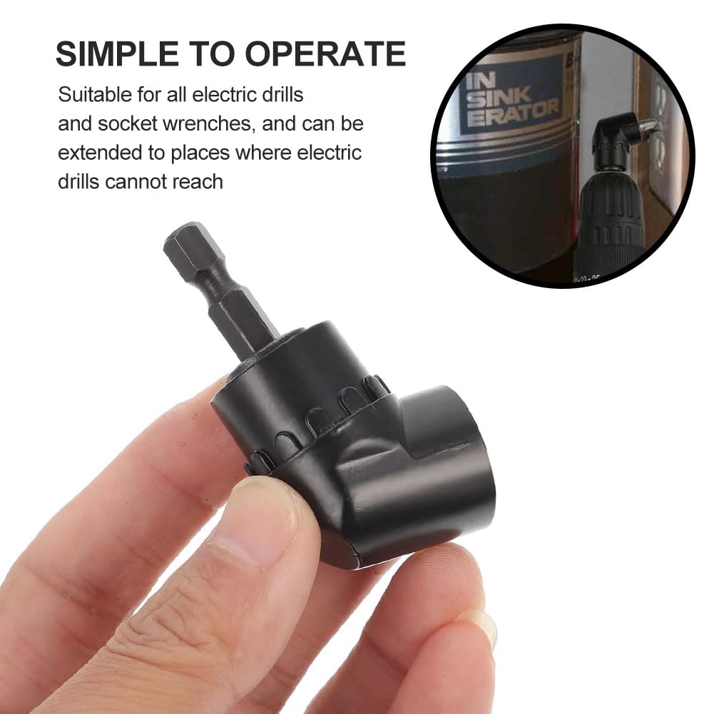 Ángulo Recto Taladro Socket Brocas, Adaptador de Taladro de Ángulo Recto, Negro Destornillador Angular de 105, Adaptador de Destornillador Angular, destornillador angular para Construcción y Autom
