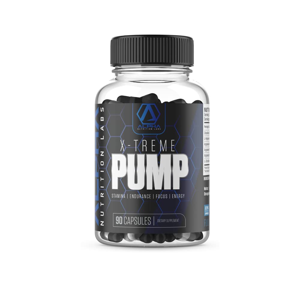 Alpha Nutrition Labs X-Treme Pump: Suplemento dietético para resistencia, concentración y energía, 90 cápsulas