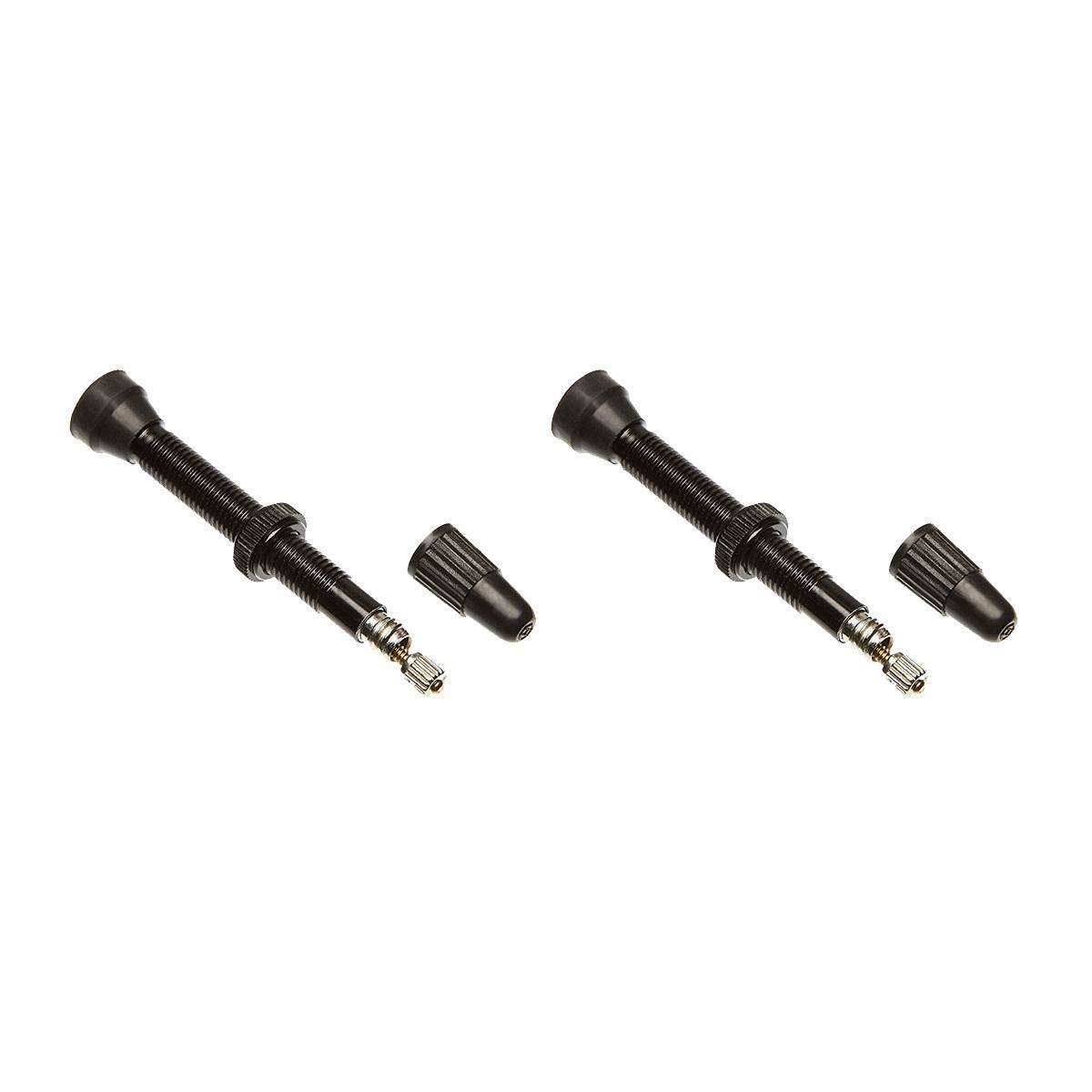 Vittoria Vi (2 Tubeless a 46 mm Valvole Ciclismo Unisex Adulto, (Nero), Taglia Unica