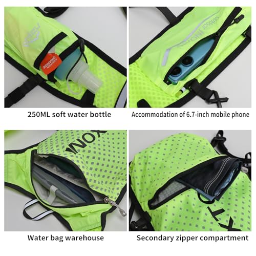Image of INOXTO Running Hydration Vest Backpack,Lightweight Insulated Pack with 1.5L Water Bladder Bag Daypack for Hiking Trail Running Cycling Race Marathon for Women Men