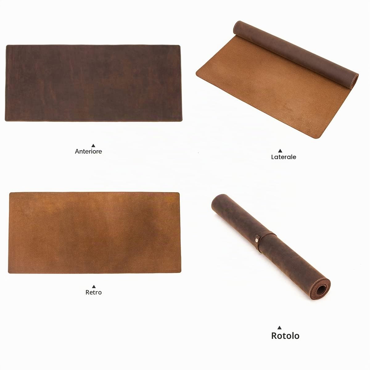 Hiram - Tappetino da scrivania in vera pelle, grande tappetino per mouse, impermeabile, 90 x 45 cm, per PC portatile